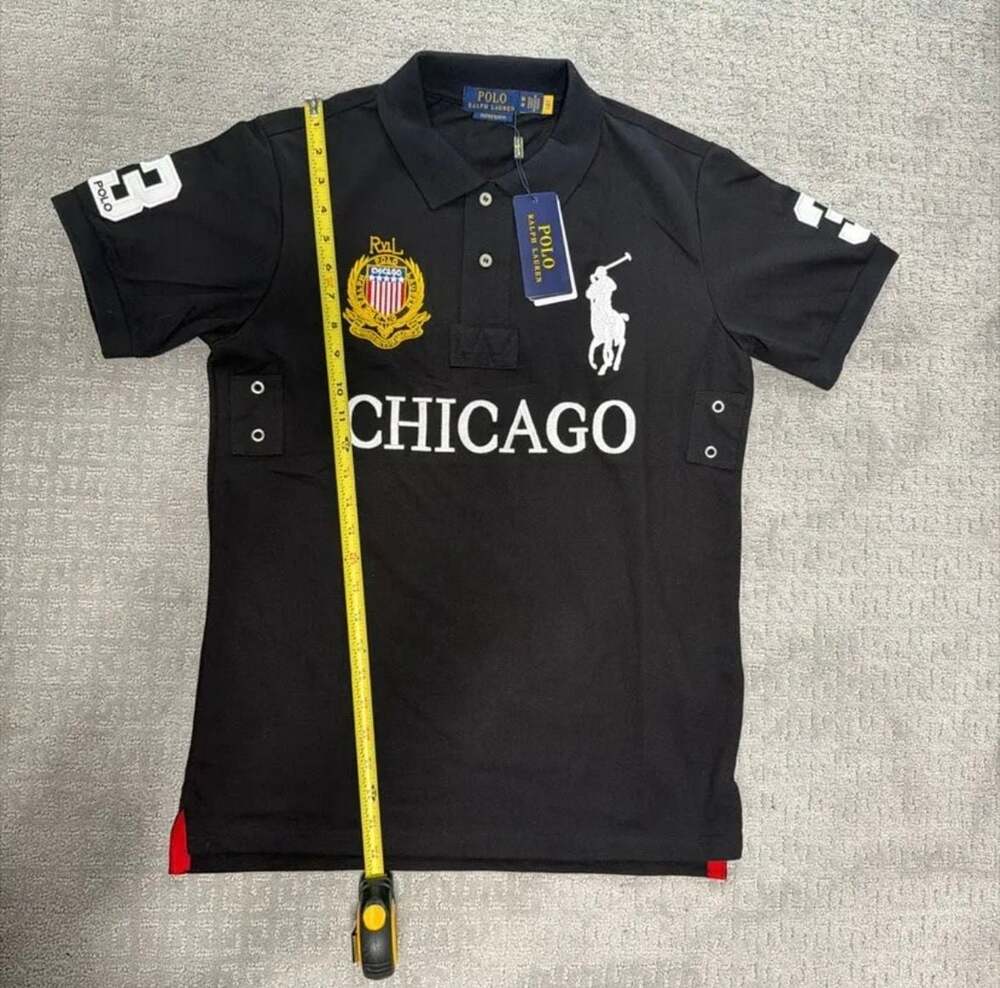 Polo Ralph Lauren Black Chicago Crest Big Pony #3 Polo Shirt